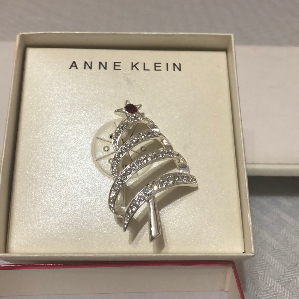 Anne Klein Crystal Christmas Tree Brooch